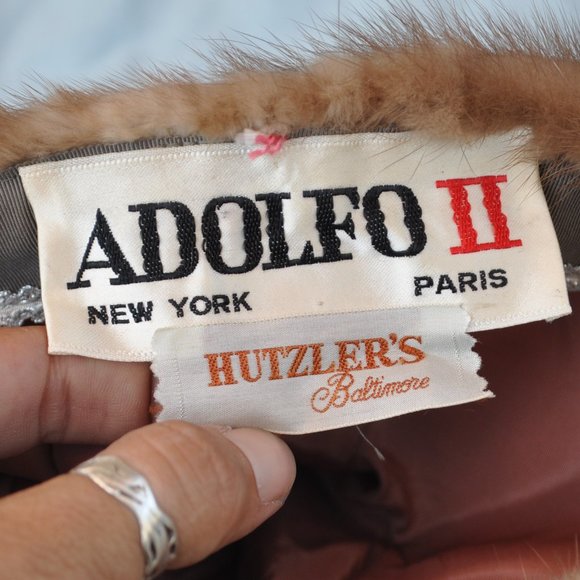 Adolfo II vintage fur hat and stole wrap collar (w682) main image 8
